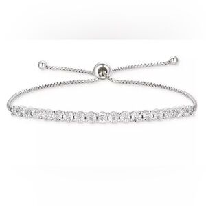 Macy's Silver-Tone Sparkling Tennis Bracelet
